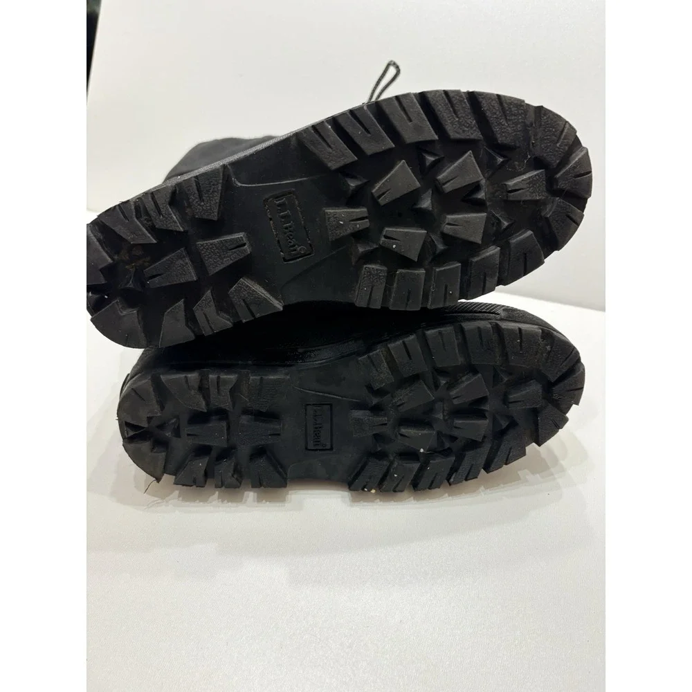 LL Bean Winter Snow Boots Kids Size 5 Northwoods  Black Gray Felt‎ Lined Unisex